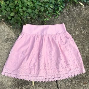 Pink Embroidery Skirt with Pockets • Small